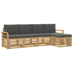 Ensemble de canapés d'extérieur 5 pcs Blanc et anthracite 580769580769