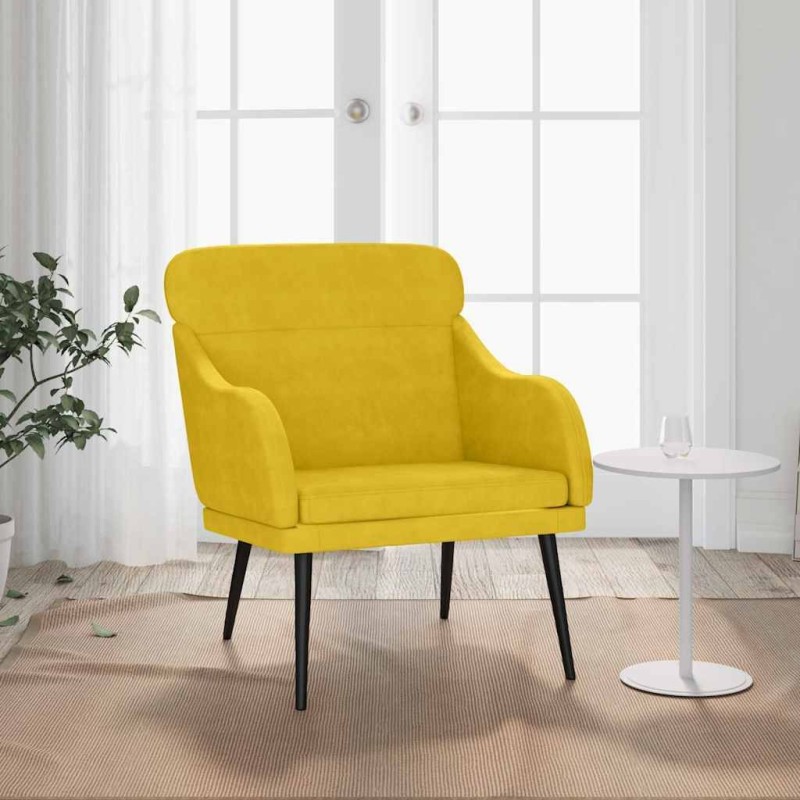 Fauteuil Jaune 63x76x80 cm Velours 580775580775