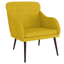 Fauteuil Jaune 63x76x80 cm Velours 580775580775
