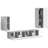 Ensemble meuble TV 4 pcs Gris béton Bois d'ingénierie 580776580776