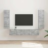 Ensemble meuble TV 4 pcs Gris béton Bois d'ingénierie 580777580777