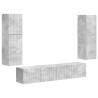 Ensemble meuble TV 4 pcs Gris béton Bois d'ingénierie 580777580777