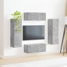 Ensemble meuble TV 4 pcs Gris béton Bois d'ingénierie 580777580777