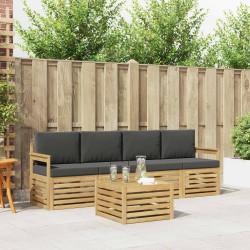 Ensemble de canapés d'extérieur 5 pcs Blanc et anthracite 580780580780