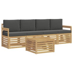 Ensemble de canapés d'extérieur 5 pcs Blanc et anthracite 580780580780