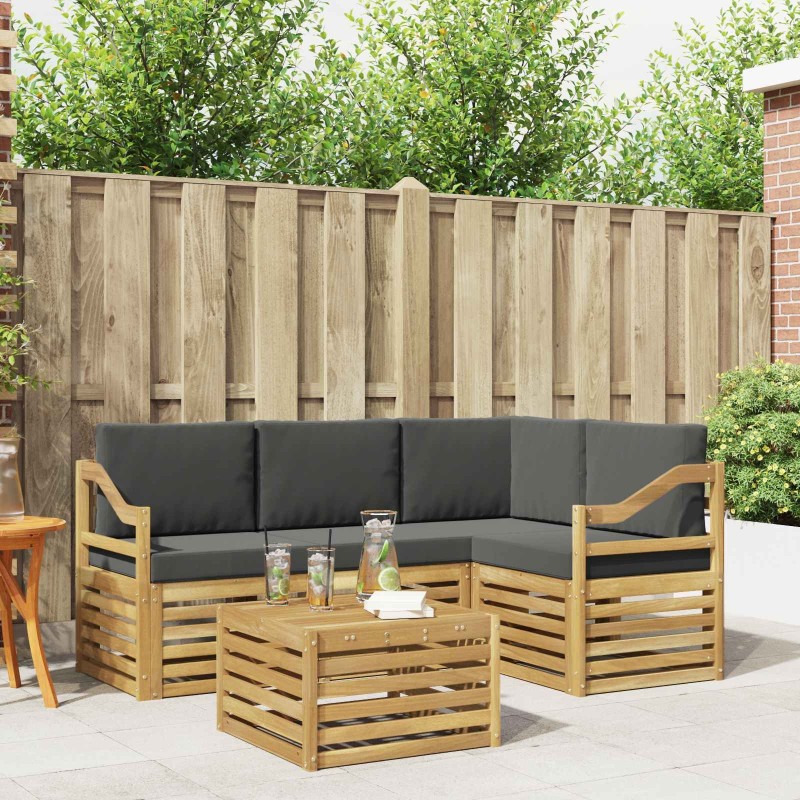 Ensemble de canapés d'extérieur 5 pcs Blanc et anthracite 580781580781
