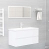 Armoire d'évier avec lavabo intégré blanc bois d'ingénierie 580785580785