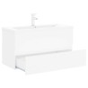 Armoire d'évier avec lavabo intégré blanc bois d'ingénierie 580785580785