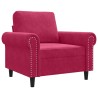 Fauteuil Rouge bordeaux 60 cm Velours 580786580786