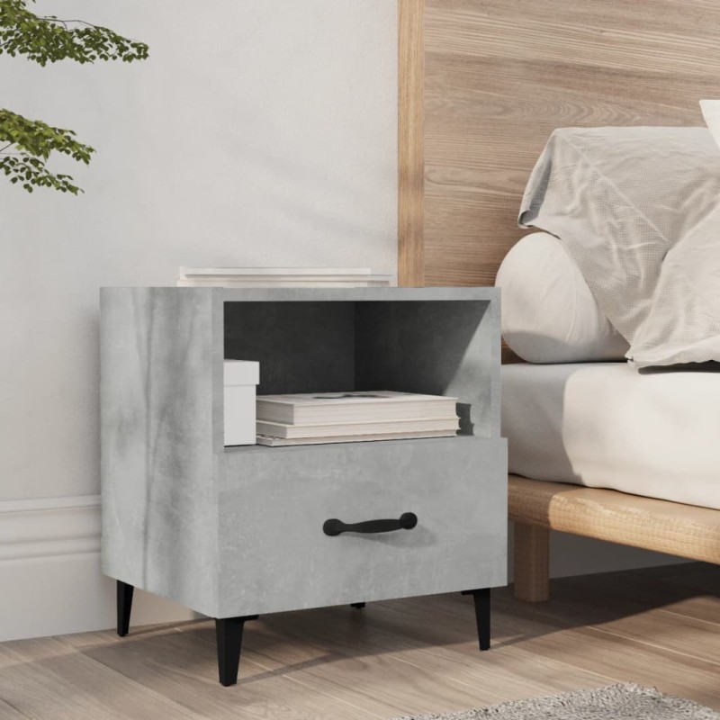 Table de chevet Gris béton Bois d'ingénierie 580788580788