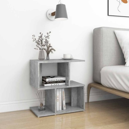 Table de chevet gris béton 50x30x51,5 cm bois d'ingénierie 580789580789