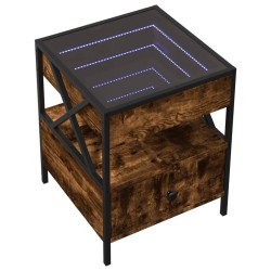 Table basse avec LED Infinity chêne fumé 40x40x51 cm 580792580792