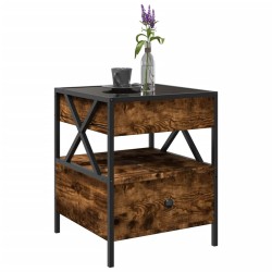 Table basse avec LED Infinity chêne fumé 40x40x51 cm 580792580792