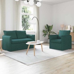 Ensemble de Canapés 2 pcs Vert foncé 136 x 82 x 85 cm Tissu 580800580800