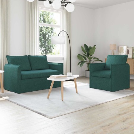 Ensemble de Canapés 2 pcs Vert foncé 136 x 82 x 85 cm Tissu 580800580800
