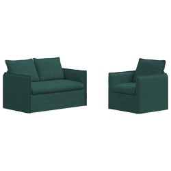 Ensemble de Canapés 2 pcs Vert foncé 136 x 82 x 85 cm Tissu 580800580800