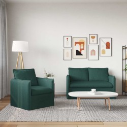 Ensemble de Canapés 2 pcs Vert foncé 136 x 82 x 85 cm Tissu 580800580800