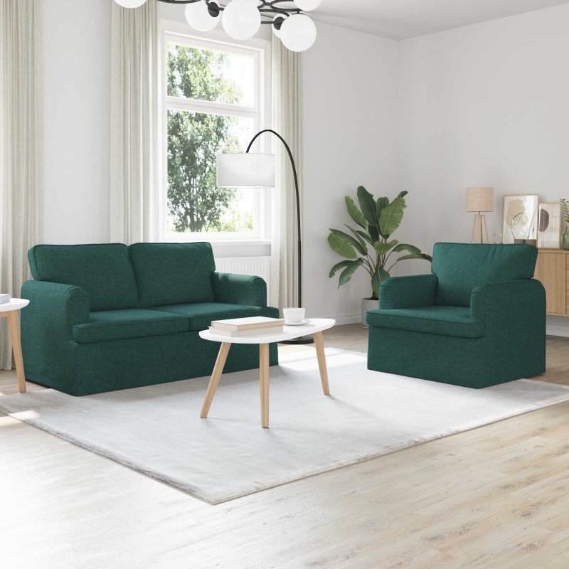 Ensemble de Canapés 2 pcs Vert foncé 144 x 80 x 85 cm tissu 580801580801