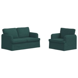 Ensemble de Canapés 2 pcs Vert foncé 144 x 80 x 85 cm tissu 580801580801