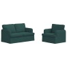 Ensemble de Canapés 2 pcs Vert foncé 144 x 80 x 85 cm tissu 580801580801