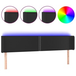 Tête de lit à LED Noir 203x16x78/88 cm Similicuir 580803580803