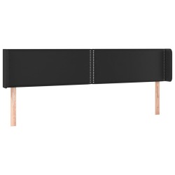 Tête de lit à LED Noir 203x16x78/88 cm Similicuir 580803580803
