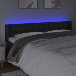 Tête de lit à LED Noir 203x16x78/88 cm Similicuir 580804580804