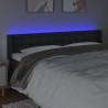 Tête de lit à LED Noir 203x16x78/88 cm Similicuir 580804580804