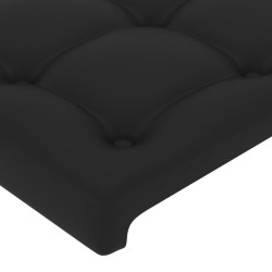 Tête de lit à LED Noir 203x16x78/88 cm Similicuir 580804580804
