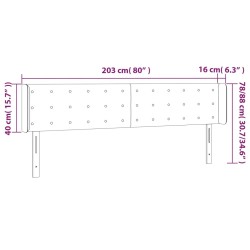 Tête de lit à LED Noir 203x16x78/88 cm Similicuir 580804580804