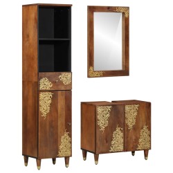 Ensemble de Meubles de Salle de Bain 3 pcs Marron miel 580809580809