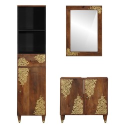 Ensemble de Meubles de Salle de Bain 3 pcs Marron miel 580809580809