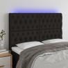 Tête de lit à LED Noir 160x7x118/128 cm Tissu 580810580810