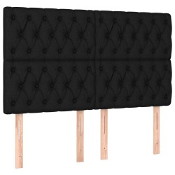 Tête de lit à LED Noir 160x7x118/128 cm Tissu 580810580810