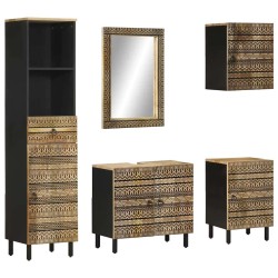 Ensemble de meubles de salle de bain 5 pcs bois manguier massif 580811580811
