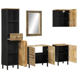 Ensemble de meubles de salle de bain 5 pcs bois manguier massif 580811580811
