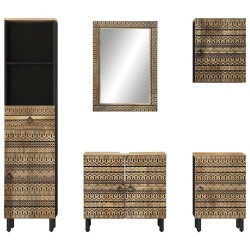 Ensemble de meubles de salle de bain 5 pcs bois manguier massif 580811580811