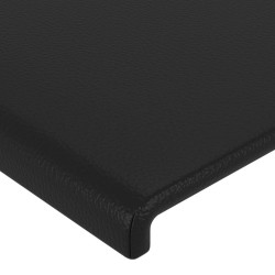 Tête de lit à LED Noir 203x16x78/88 cm Similicuir 580815580815