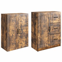 Ensemble de Meubles 2 pcs Chêne fumé Bois d'ingénierie 580816580816