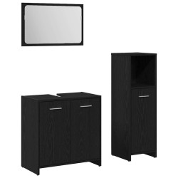 Ensemble de mobilier de salle de bain 3 pcs Chêne noir 580817580817