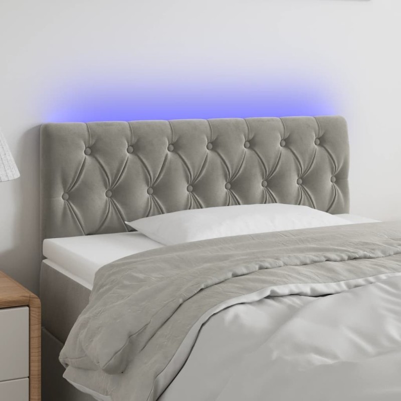 Tête de lit à LED Gris clair 100x7x78/88 cm Velours 580818580818