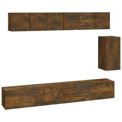 Ensemble de meubles TV 6 pcs Chêne fumé Bois d'ingénierie 580819580819