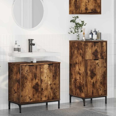 Ensemble de mobilier de salle de bain 2 pcs Chêne fumé 580821580821