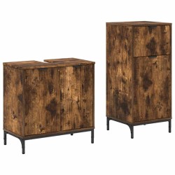 Ensemble de mobilier de salle de bain 2 pcs Chêne fumé 580821580821