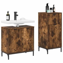 Ensemble de mobilier de salle de bain 2 pcs Chêne fumé 580821580821