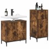 Ensemble de mobilier de salle de bain 2 pcs Chêne fumé 580821580821