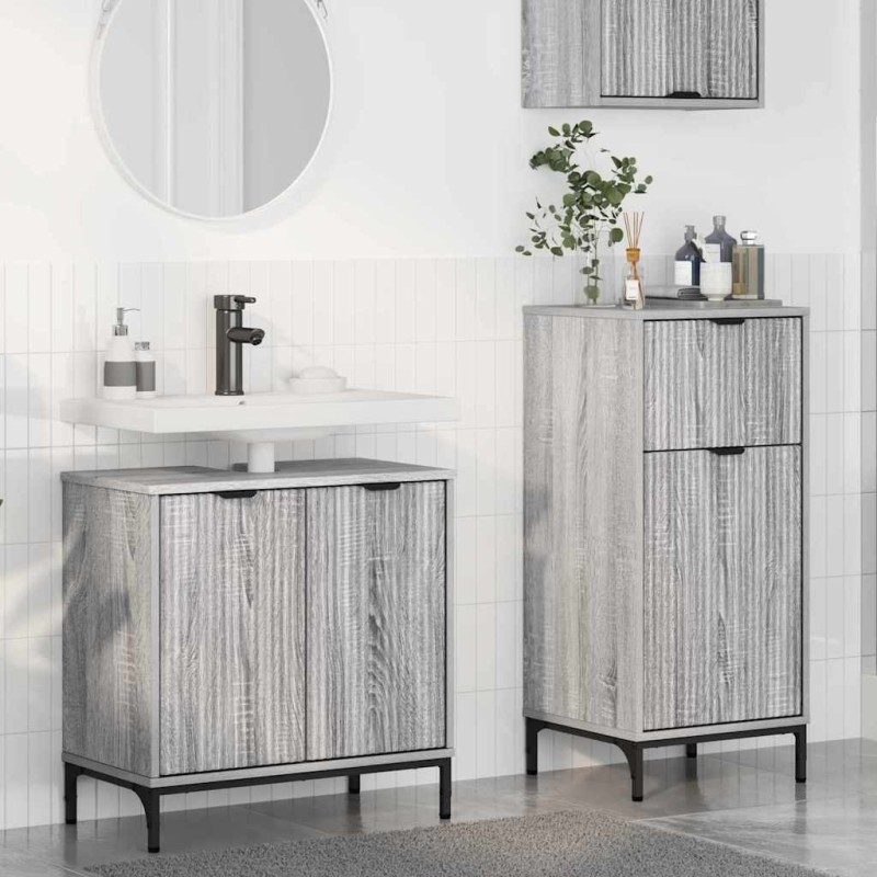 Ensemble de mobilier de salle de bain 2 pcs Gris Sonoma 580822580822