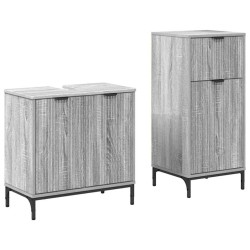 Ensemble de mobilier de salle de bain 2 pcs Gris Sonoma 580822580822