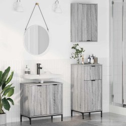 Ensemble de mobilier de salle de bain 3 pcs Sonoma gris 580823580823