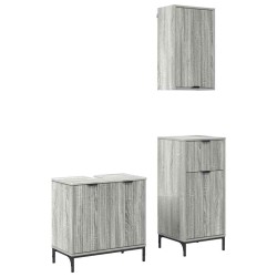Ensemble de mobilier de salle de bain 3 pcs Sonoma gris 580823580823